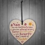 Nan Gift From Grandchildren For Christmas Birthday Wooden Heart 