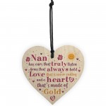 Nan Gift From Grandchildren For Christmas Birthday Wooden Heart 