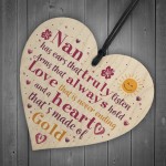 Nan Gift From Grandchildren For Christmas Birthday Wooden Heart 