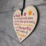 Nan Gift From Grandchildren For Christmas Birthday Wooden Heart 