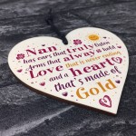 Nan Gift From Grandchildren For Christmas Birthday Wooden Heart 