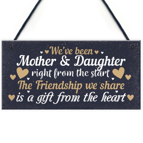 Mother And Daughter Keepsake Gift For Christmas Birthday Sign 