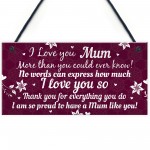 Birthday Christmas Gift For Mum Plaque Special Thank You Gifts