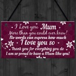 Birthday Christmas Gift For Mum Plaque Special Thank You Gifts