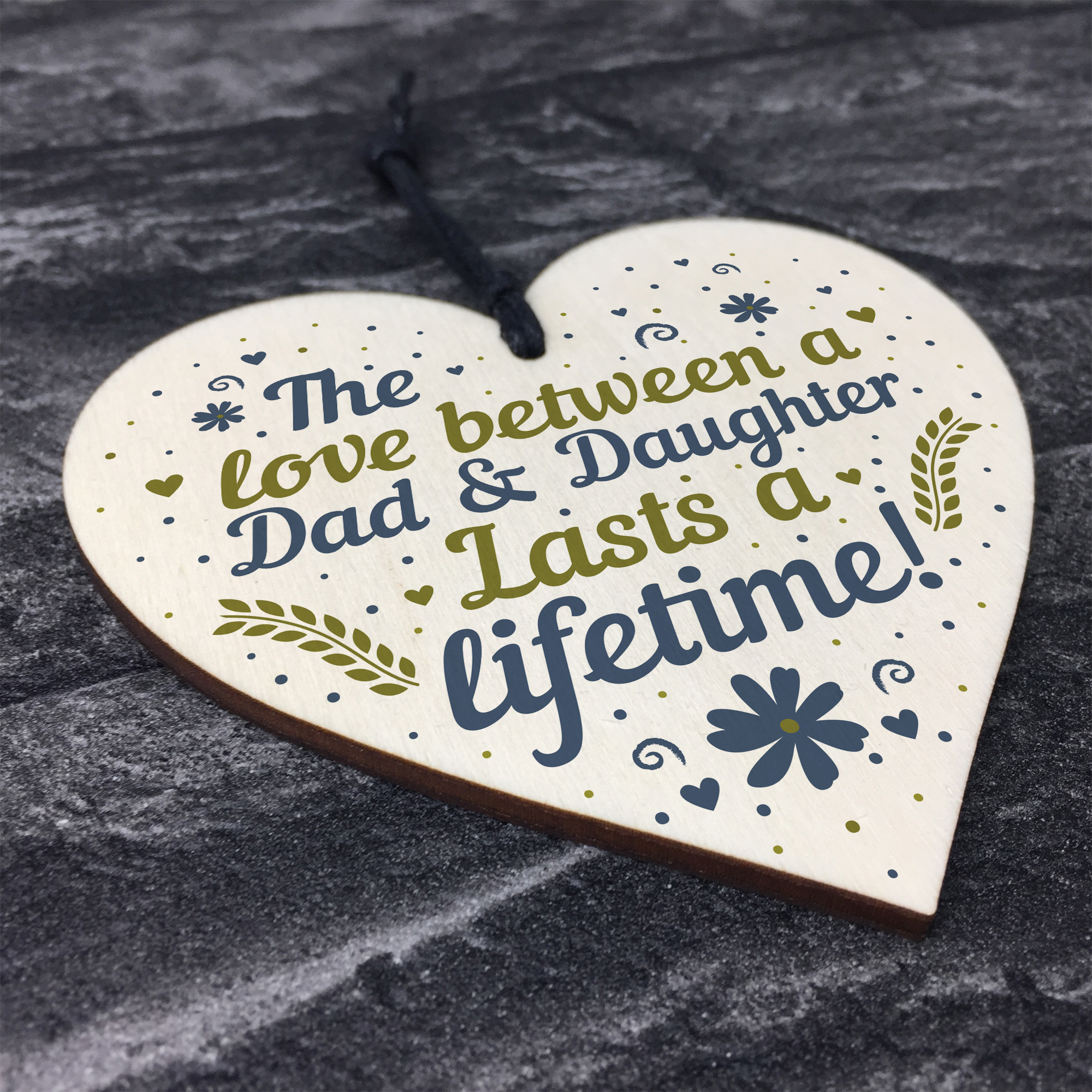 Dad And Daughter Ornament Gifts Wooden Heart Birthday Plaques