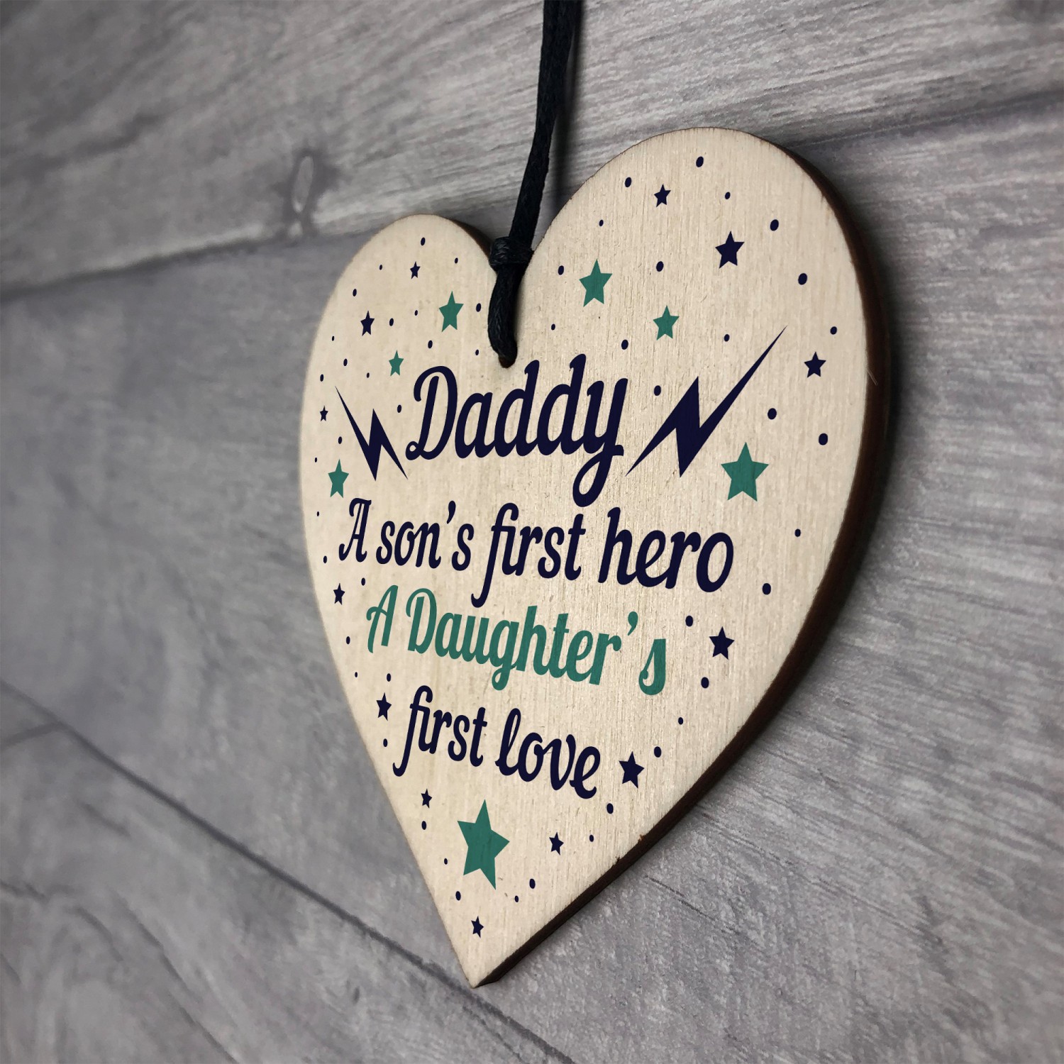 Daddy Daughter Dad Son Sentimental Gift Heart Plaque Keepsake