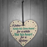 THANK YOU Gift For You Father Dad Daddy Son Wooden Heart Gift