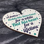 THANK YOU Gift For You Father Dad Daddy Son Wooden Heart Gift