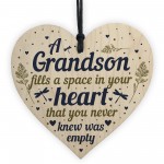 Grandson Plaque Keepsake Wooden Heart Birthday Christmas Gift