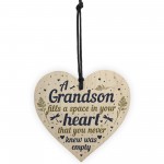 Grandson Plaque Keepsake Wooden Heart Birthday Christmas Gift