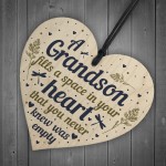 Grandson Plaque Keepsake Wooden Heart Birthday Christmas Gift