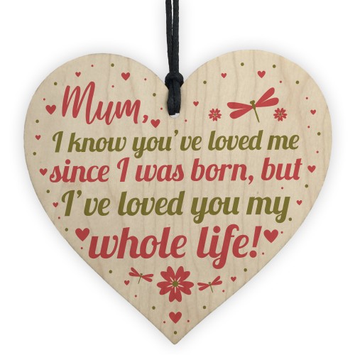 Mummy Mum Gifts For Daughter And Son Wood Heart Birthday Gifts