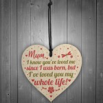 Mummy Mum Gifts For Daughter And Son Wood Heart Birthday Gifts