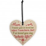 Mummy Mum Gifts For Daughter And Son Wood Heart Birthday Gifts