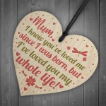 Mummy Mum Gifts For Daughter And Son Wood Heart Birthday Gifts