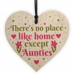 Auntie Aunt Sister Christmas Birthday Gifts Hanging Wooden Heart