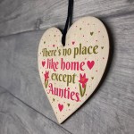 Auntie Aunt Sister Christmas Birthday Gifts Hanging Wooden Heart