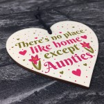 Auntie Aunt Sister Christmas Birthday Gifts Hanging Wooden Heart