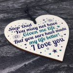 Stepdad Gifts From Daughter Son Wood Heart Stepdad Birthday