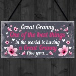 Great Granny Plaque Sign Grandparent Gifts From Grandchildren