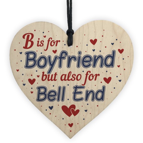 Boyfriend Funny Gifts For Birthday Christmas Wood Heart Keepsake