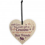 Cousin Gifts Christmas Wooden Heart Plaque Gifts For Boys Girls 