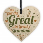 Great Grandma Birthday Christmas Card Gifts Wooden Heart Gift