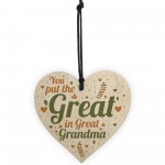 Great Grandma Birthday Christmas Card Gifts Wooden Heart Gift