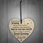 THANK YOU Love Great Granny Wooden Heart Gift Birthday Xmas