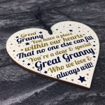 THANK YOU Love Great Granny Wooden Heart Gift Birthday Xmas