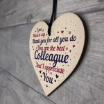 Colleague Gifts Thank You Wood Heart Sign Leaving Gift Christmas