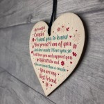 Cousin Birthday Christmas Card Birthday Gift Wooden Heart Sign