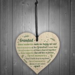 Grandad Grandfather Memorial Plaques Wooden Heart Sign Ornament