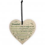 Grandad Grandfather Memorial Plaques Wooden Heart Sign Ornament