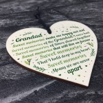 Grandad Grandfather Memorial Plaques Wooden Heart Sign Ornament