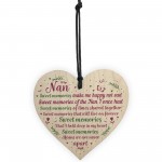 Nan And Grandad Memorial Plaques Wooden Heart Sign Ornament