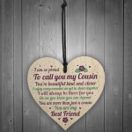 Cousin Christmas Gift Wooden Heart Plaque Cousin Gifts For Girls