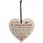 Cousin Christmas Gift Wooden Heart Plaque Cousin Gifts For Girls