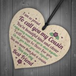 Cousin Christmas Gift Wooden Heart Plaque Cousin Gifts For Girls