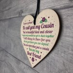 Cousin Christmas Gift Wooden Heart Plaque Cousin Gifts For Girls