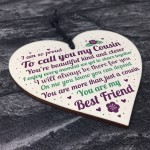 Cousin Christmas Gift Wooden Heart Plaque Cousin Gifts For Girls