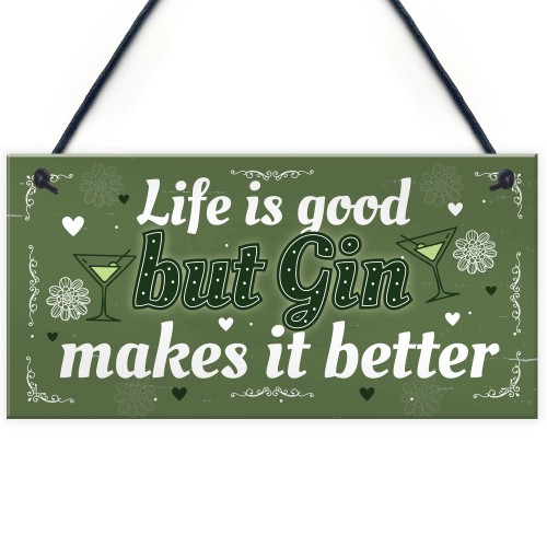 Gin Gift For Women Kitchen Home Plaque Funny Best Friend Gift