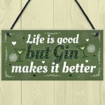 Gin Gift For Women Kitchen Home Plaque Funny Best Friend Gift