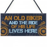 Grumpy Old Biker Gift Sign Funny Birthday Christmas Dad Grandad