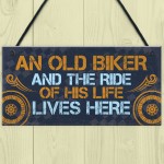 Grumpy Old Biker Gift Sign Funny Birthday Christmas Dad Grandad