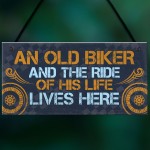 Grumpy Old Biker Gift Sign Funny Birthday Christmas Dad Grandad