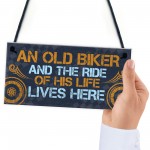 Grumpy Old Biker Gift Sign Funny Birthday Christmas Dad Grandad