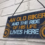 Grumpy Old Biker Gift Sign Funny Birthday Christmas Dad Grandad