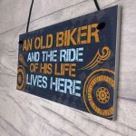 Grumpy Old Biker Gift Sign Funny Birthday Christmas Dad Grandad