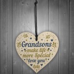 Grandson Keepsake Heart Birthday Christmas Gift From Grandparent